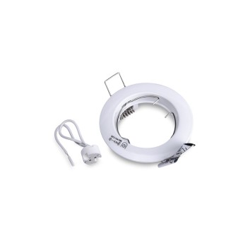 Fixed Round Recessed Spotlight Holder Hole 60mm White - VIDI