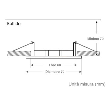 Portafaretto da Incasso Rotondo Fisso Foro 60mm Satinato – VIDI