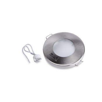 Portafaretto da Incasso Rotondo Fisso Foro 62mm Satinato - IP44