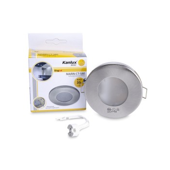 Portafaretto da Incasso Rotondo Fisso Foro 62mm Satinato - IP44