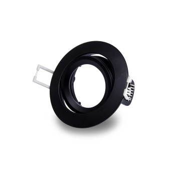 Portafaretto da Incasso Rotondo Orientabile Foro 75mm Nero