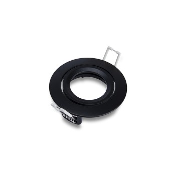 Portafaretto da Incasso Rotondo Orientabile Foro 75mm Nero