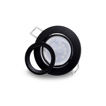 Portafaretto da Incasso Rotondo Orientabile Foro 75mm Nero