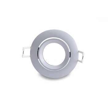 Portafaretto da Incasso Rotondo Orientabile Foro 75mm Silver