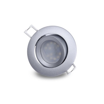 Portafaretto da Incasso Rotondo Orientabile Foro 75mm Silver