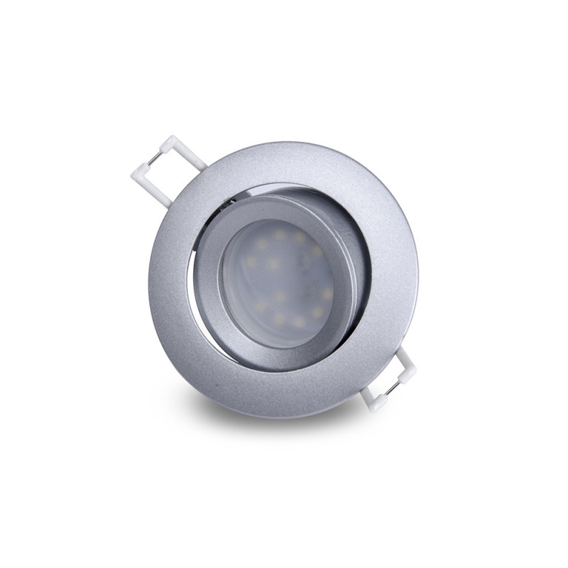 Portafaretto da Incasso Rotondo Orientabile Foro 75mm Silver Portafaretto da Incasso Rotondo Orientabile Foro 75mm Silver