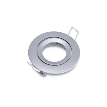 Portafaretto da Incasso Rotondo Orientabile Foro 75mm Silver