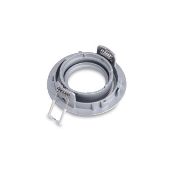 Portafaretto da Incasso Rotondo Orientabile Foro 75mm Silver