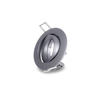 Portafaretto da Incasso Rotondo Orientabile Foro 75mm Silver