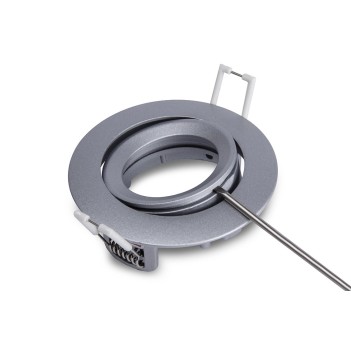 Portafaretto da Incasso Rotondo Orientabile Foro 75mm Silver