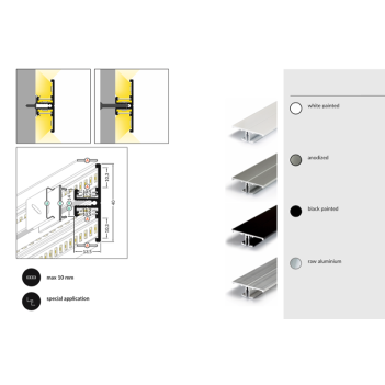 Profilo in Alluminio da Parete BACK10 per Strisce Led -