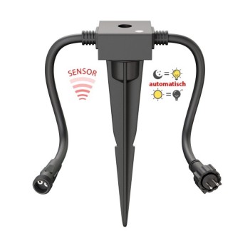 Sensore crepuscolare per sistema plug-in IP44 NEMO incluso picchetto di messa a EN