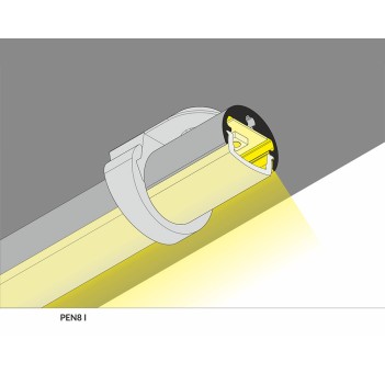 PEN8 Exhibition Aluminum Profile for Led Strip - Anodized 2mt - Basic Kit