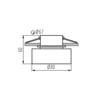Portafaretto da Incasso Rotondo con Vetro Opaco – Foro 67mm –