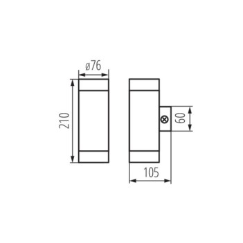 Up&Down Wall Light for 2 LED Spotlights GU10 220V IP44 - MAGRA