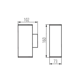 Applique da Muro Up&Down per 2 Faretti Led GU10 220V IP44 - GORI