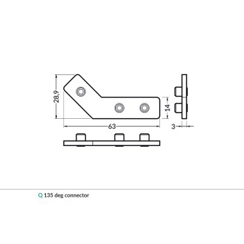 Connettore per Profilo FRAME14 - ANGOLO 135D su KingLed