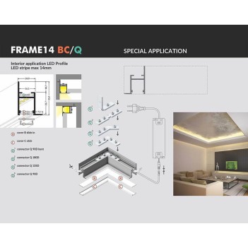 Connettore per Profilo FRAME14 - ANGOLO 135D su KingLed