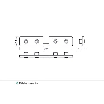 Connettore per Profilo FRAME14 - ANGOLO 180D