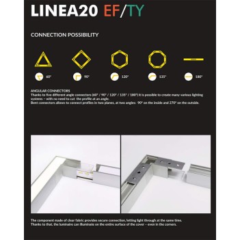 LINE20 Profile Connector - LINEAR CONNECTION 180°