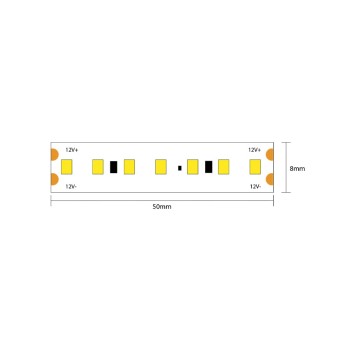 Striscia Led 72W 8000lm 24V IP20 PCB 8mm Bobina da 600 SMD