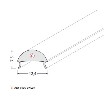 Cover Modello C LENTE - 2 Metri su KingLed