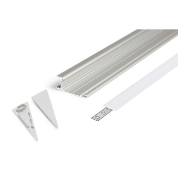 Walle12 Aluminum Profile for Led Strip - Anodized 2mt - Complete Kit