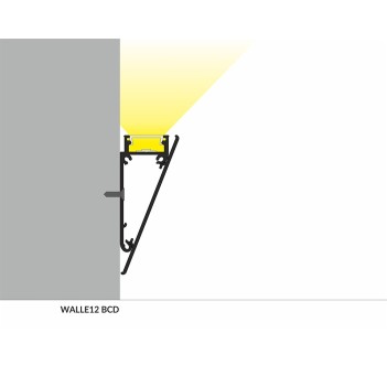 Walle12 Aluminum Profile for Led Strip - Anodized 2mt - Complete Kit
