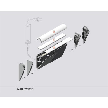 Profilo in Alluminio Modello WALLET12 - Bianco B