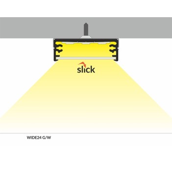 Profilo dissipatore in alluminio per strisce led - Alloggiamento 24 mm