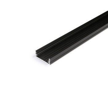 WIDE24 Aluminum Profile for Led Strip - Black 2mt - Complete Kit