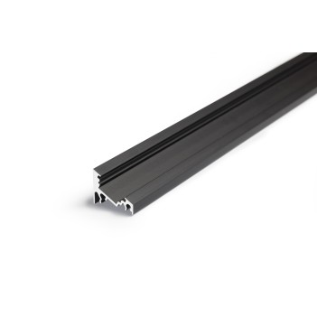 CORNER10 Angular Aluminum Profile for Led Strip - Black 2mt - Complete Kit