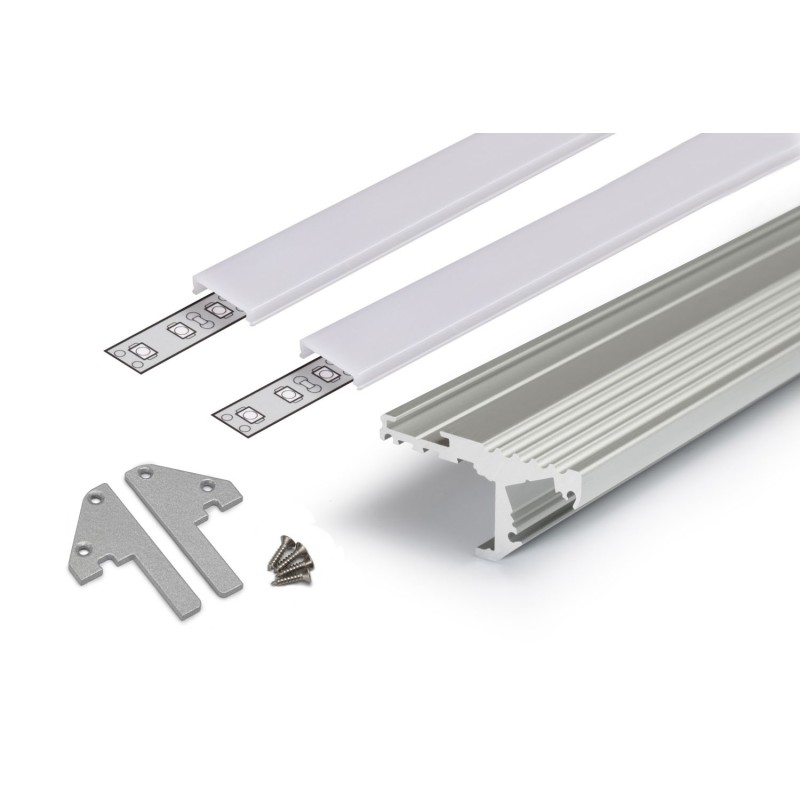 Profilo in Alluminio per Scale STEP10 per Striscia Led -