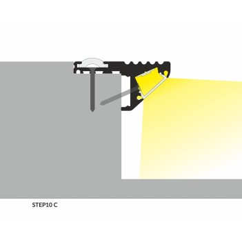 Profilo in Alluminio per Scale STEP10 per Striscia Led -