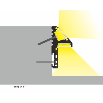 Profilo in Alluminio per Scale STEP10 per Striscia Led -