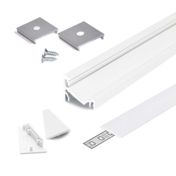 Profilo in Alluminio Angolare 30°/60° Modello CORNER14 - Bianco