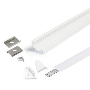 Profilo in Alluminio Angolare 30°/60° Modello CORNER10 - Bianco