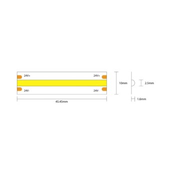 KING LED | Striscia Led COB 75W 8000lm 24V IP20 PCB 10mm dimmerabile