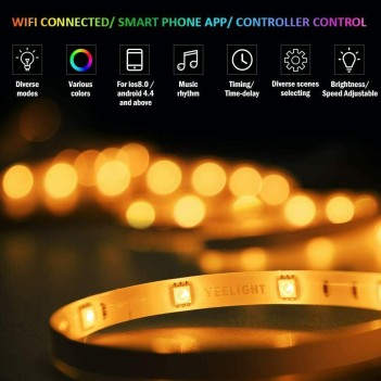 Yeelight - Strip Led WiFi 2 m Multicolore RGB Incluso di Presa Controller e