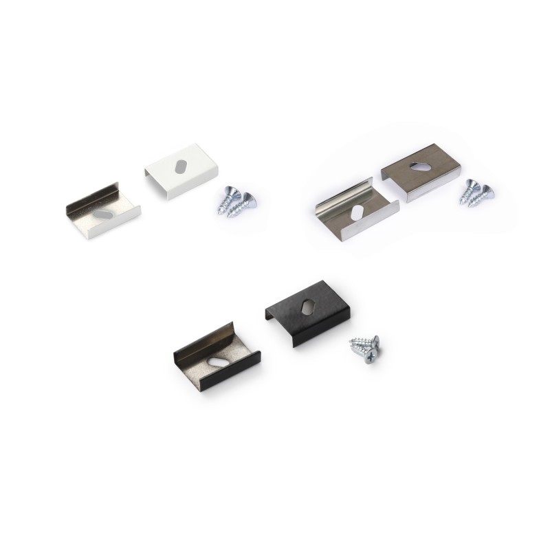 SET 2 GANCI S PLATE PER PROFILO IN ALLUMINIO en