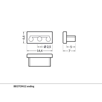 Set 2 Tappi per Profilo BEGTON12 en