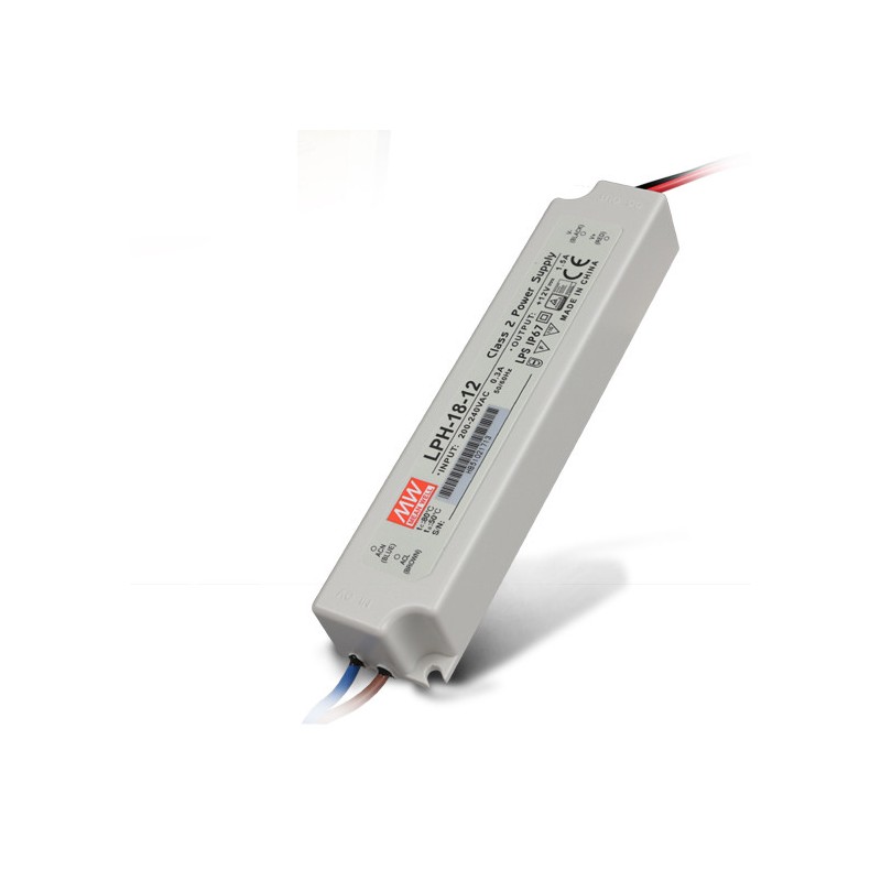 Alimentatore da Esterno 18W per Strip Led 12V Meanwell Alimentatore da Esterno 18W per Strip Led 12V Meanwell
