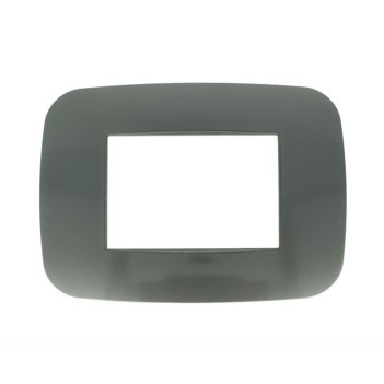 Placca Cornice Futura 3 Moduli Acciaio Scuro - Compatibile