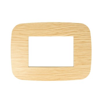 Placca Cornice Futura 3 Moduli Legno Chiaro - Serie Lute su