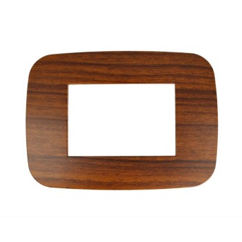 Placca Cornice Futura 3 Moduli Legno Radica - Serie Lute su