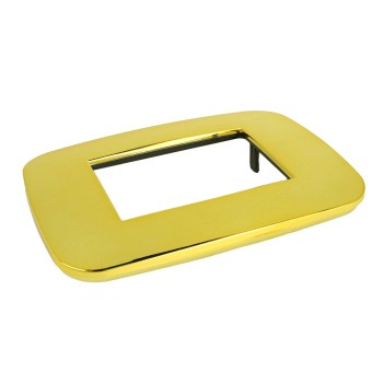Placca Cornice Futura 3 Moduli Oro Lucido - Serie Lute
