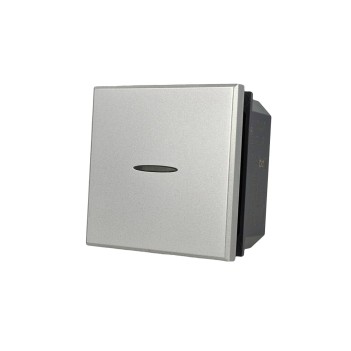 Pulsante Assiale 2 Moduli 1 Polo 16A Silver Tech