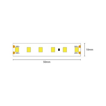 Striscia Led 72W 8000lm 24V IP65 PCB 9mm Bobina da 600 SMD