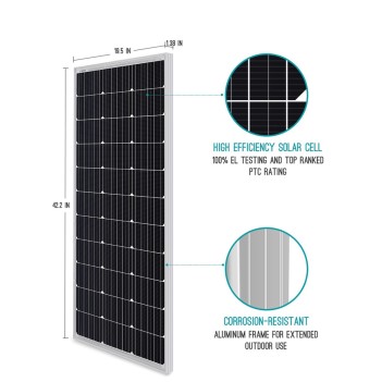 RENOGY PANNELLO SOLARE RIGIDO 100W 12V MONOCRISTALLINO RNG-100D-SS en