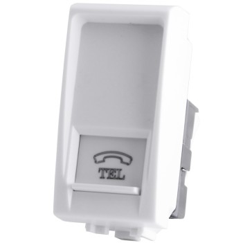 Telephone Socket 1 Module T2 White / Black / Silver Compatible Vimar Plana